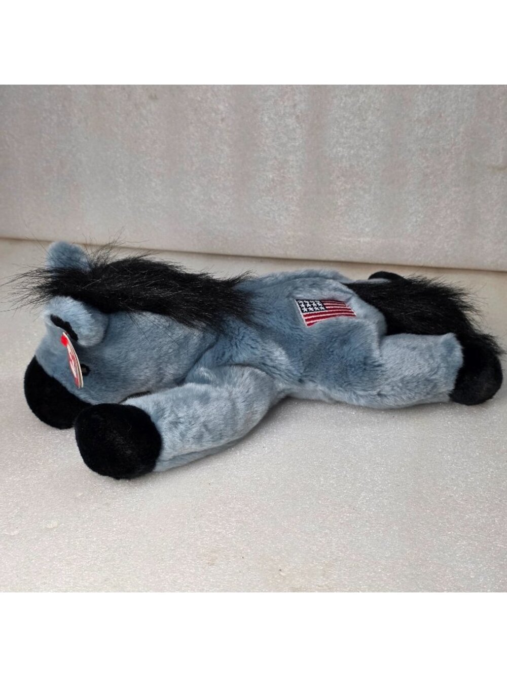 Ty Beanie Buddies LEFTY Donkey USA Flag Patriotic Plush 2000 13" New Vintage
